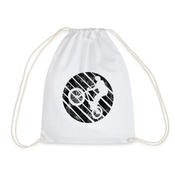 Cadeau rétro de vélo de vélo BMX Vélo Motocross - Sac de sport léger - blanc - Devant