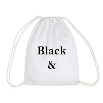 Black and White - Drawstring Bag - white - Front