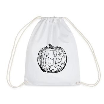 Tête de citrouille effrayante et effrayante - Sac de sport léger - blanc - Devant