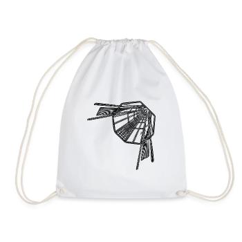 Geometric Tunnel Lines Infinity Optics - Drawstring Bag - white - Front
