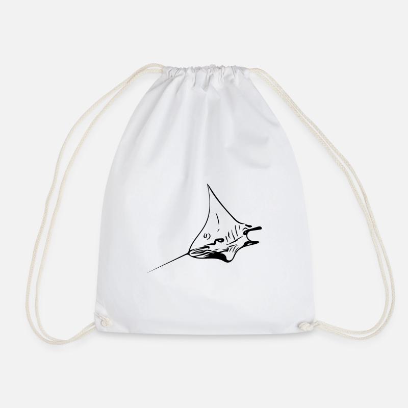 Eleganter Mantarochen im Flug - Turnbeutel - Weiß