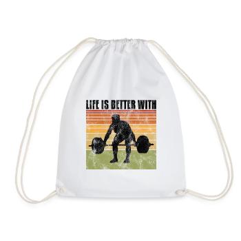 life is better with bodybuilding GYM Bodybuilder - Turnbeutel - Weiß - Vorne