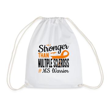 Stronger Than Multiple Sclerosis - Drawstring Bag - white - Front