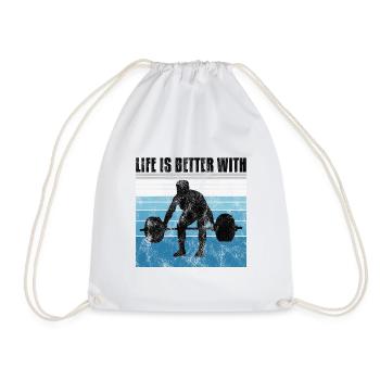 life is better with bodybuilding GYM Bodybuilder - Turnbeutel - Weiß - Vorne
