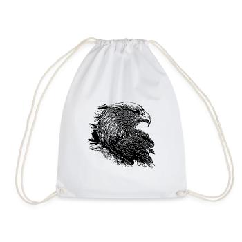 Eleganter Adler in Tinte Vintage Tattoo Style - Turnbeutel - Weiß - Vorne