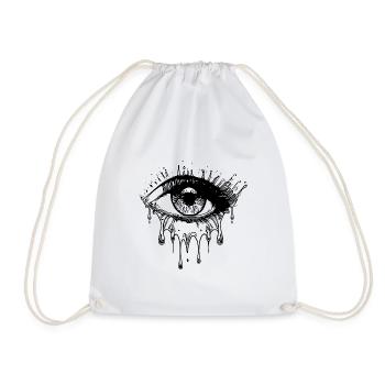 Weinendes Auge Realistischer Tattoo Style - Turnbeutel - Weiß - Vorne