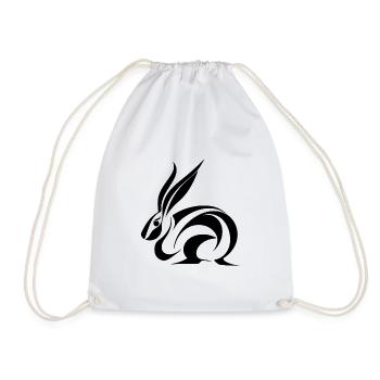 Mignon Lapin Tatouage Petite Ligne Lapin - Sac de sport léger - blanc - Devant