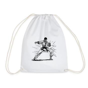 Karatekämpfer okinawanische Sparring Tradition - Turnbeutel - Weiß - Vorne