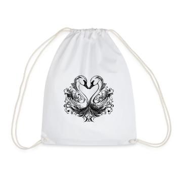 De mignons cygnes élégants en formation de cœur - Sac de sport léger - blanc - Devant