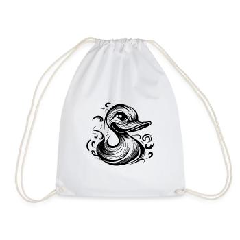 Funny grinning duck with huge beak - Drawstring Bag - white - Front