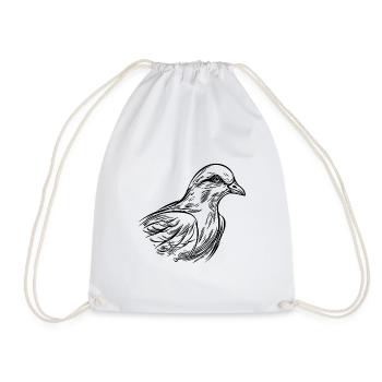 Colombe élégante dans les lignes de style tatouage - Sac de sport léger - blanc - Devant