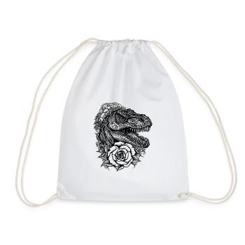 Tatouage de dinosaure Dino Fleurs T-Rex Style - Sac de sport léger - blanc - Devant