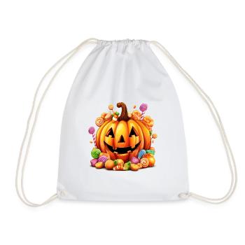 Funny Halloween Cute Pumpkin Sugar Spell - Drawstring Bag - white - Front