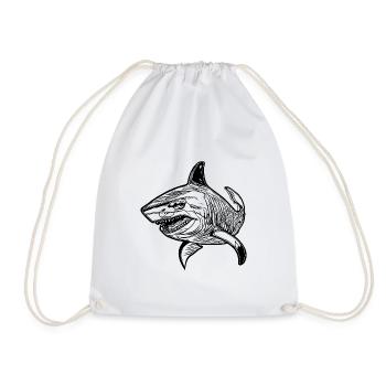Grand requin océanique vintage aux dents acérées - Sac de sport léger - blanc - Devant