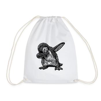Süsser Strubbliger Pinguin Kleiner Dabbing Pinguin - Turnbeutel - Weiß - Vorne