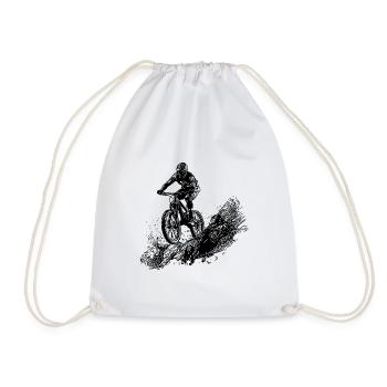 Cyclist Mud Mountain Downhill - Drawstring Bag - white - Front