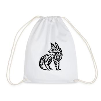 Niedlicher Fuchs im Tribal Tattoo Style - Turnbeutel - Weiß - Vorne