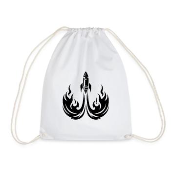 Launching spaceship in fire flames - Drawstring Bag - white - Front