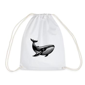 Vintage baleine créature marine sans plastique dans l’espace de vie - Sac de sport léger - blanc - Devant