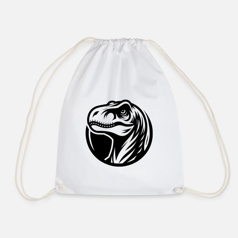 Grinsender Raptor Logo Style - Turnbeutel - Weiß