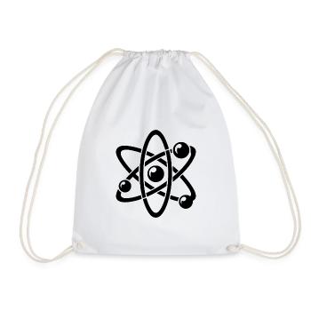 Atomic Nucleus Physics Atom Electron Atomic Model - Drawstring Bag - white - Front