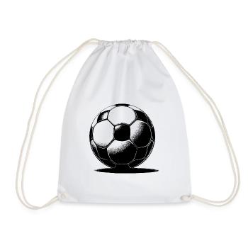 Soccer ball with shadow - Drawstring Bag - white - Front