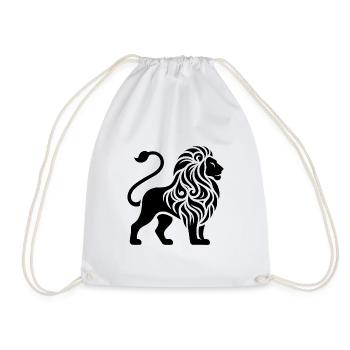 Elegant tattoo lion with powerful mane - Drawstring Bag - white - Front