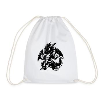 Stolzer Karate Flügel Drache Cartoon Style - Turnbeutel - Weiß - Vorne
