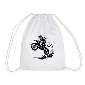 Motorsport Enduro Jumping Machine - Drawstring Bag - white - Front