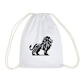 Lion géométrique avec des dents et une crinière élégante - Sac de sport léger - blanc - Devant