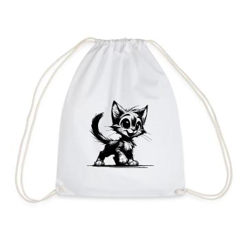 Chat souriant maison tigre dessin pour enfants - Sac de sport léger - blanc - Devant