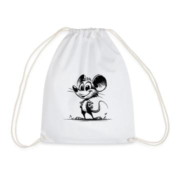 Baby Mouse Kids Pencil Sketch - Drawstring Bag - white - Front