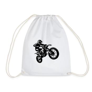 Hot Jumping Off-Road Machine Hobby Motorsport - Drawstring Bag - white - Front