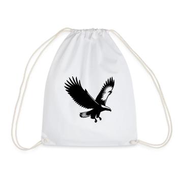 Eleganter Adler im Anflug mit breiten Flügeln - Turnbeutel - Weiß - Vorne