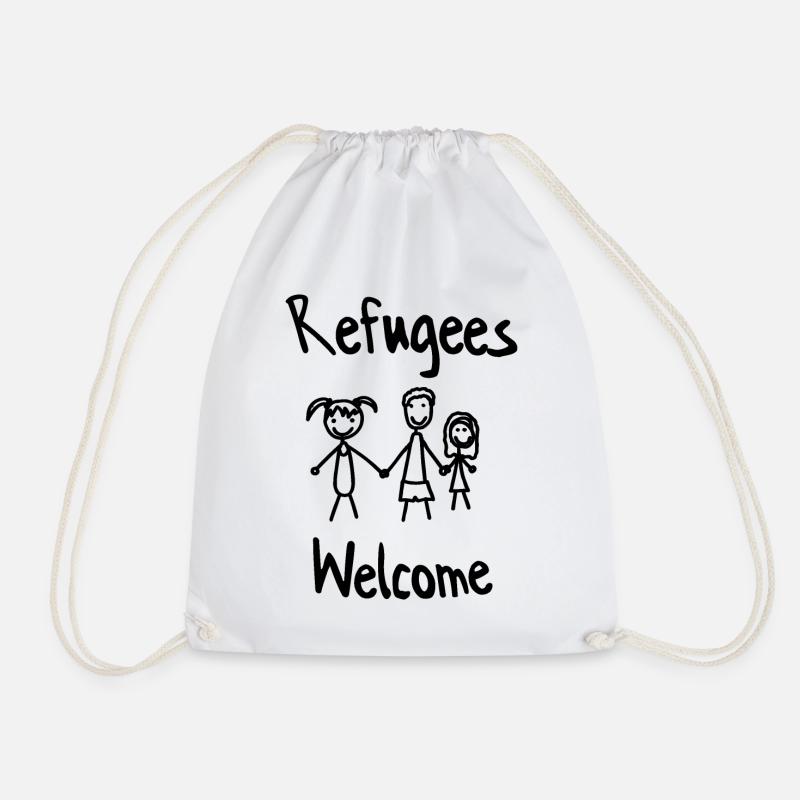 Refugees Welcome - Turnbeutel - Weiß