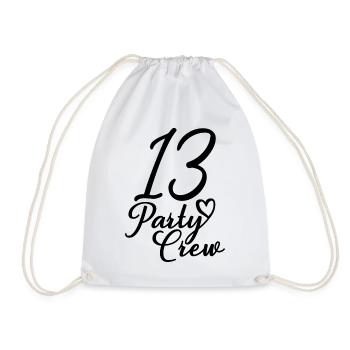 13 Party Crew 13th Birthday Party 13 Years Old - Drawstring Bag - white - Front