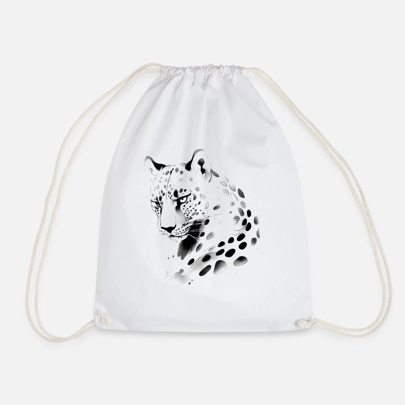 Big cat - Drawstring Bag - white
