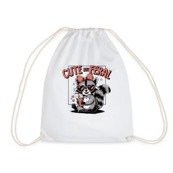 Raton laveur effronté – Mignon, mais sauvage ! - Sac de sport léger - blanc - Devant