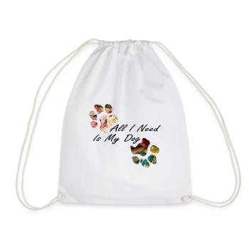Paw prints dog paws paws dogs - Drawstring Bag - white - Front