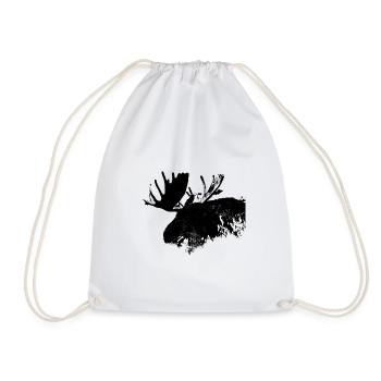 Moose - Drawstring Bag - white - Front