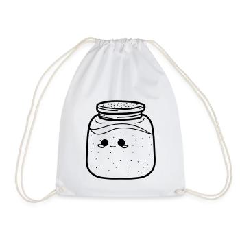 Kawaii - Drawstring Bag - white - Front