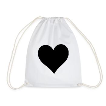 cœur noir cadeau saint valentin - Sac de sport léger - blanc - Devant