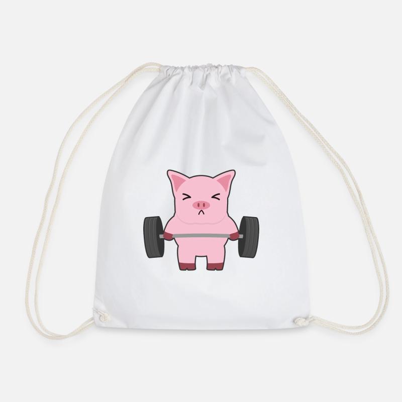 pig - Drawstring Bag - white