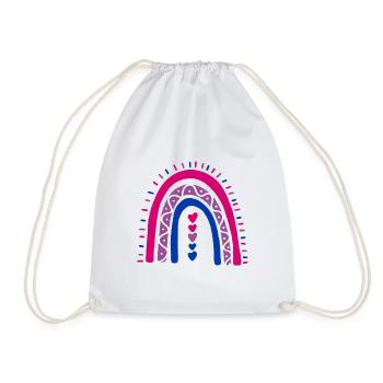 LGBT Pride Month Bisexual Rainbow - Drawstring Bag - white - Front
