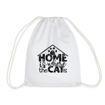 La maison est là où se trouve le chat - Drôles de dictons de chat - Sac de sport léger - blanc - Devant