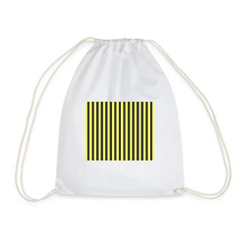 Stripes Navy Gelb - Drawstring Bag - white - Front