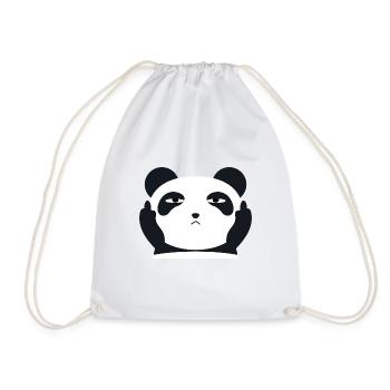 Middle finger - Drawstring Bag - white - Front