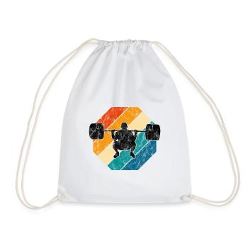 Bodybuilding Bodybuilder GYM Fitnessstudio Retro - Drawstring Bag - white - Front