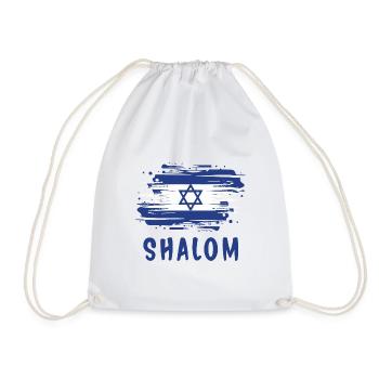 Shalom Israel Flagge - Turnbeutel - Weiß - Vorne