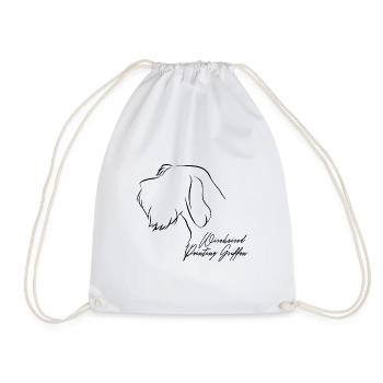 Wirehaired Pointing Griffon Profile Dogs Hunting Dog - Drawstring Bag - white - Front